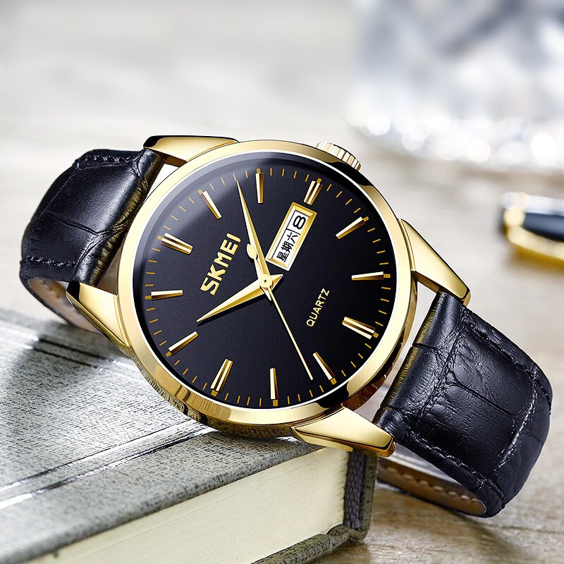 Chrono W172 Black/Gold Leather Αδιάβροχο / Κωδικός Προϊόντος: W172