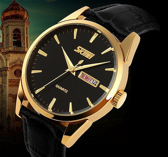 Chrono W172 Black/Gold Leather Αδιάβροχο / Κωδικός Προϊόντος: W172